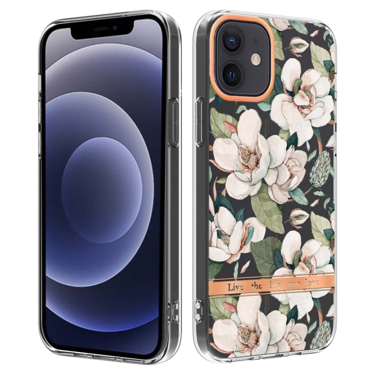 For iPhone 12 / 12 Pro Flowers and Plants Series IMD TPU Phone Case