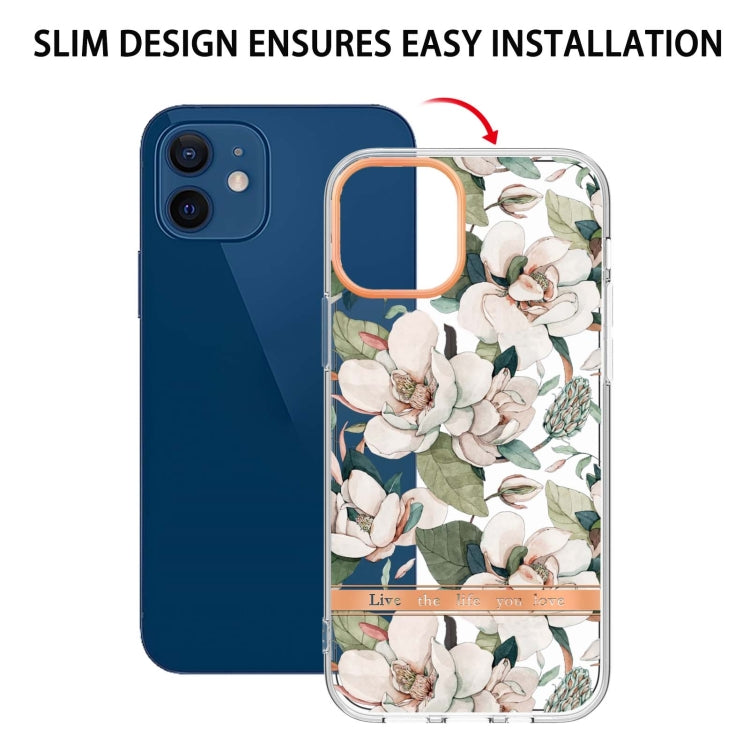 For iPhone 12 / 12 Pro Flowers and Plants Series IMD TPU Phone Case