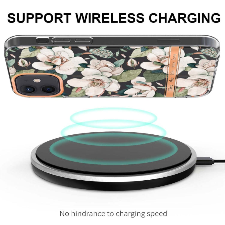 For iPhone 12 / 12 Pro Flowers and Plants Series IMD TPU Phone Case