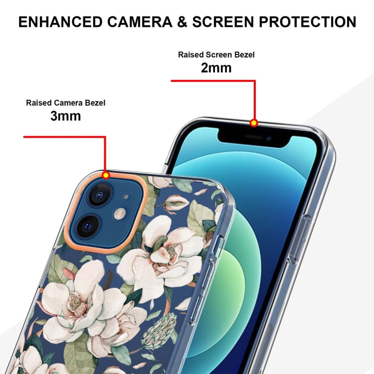 For iPhone 12 / 12 Pro Flowers and Plants Series IMD TPU Phone Case