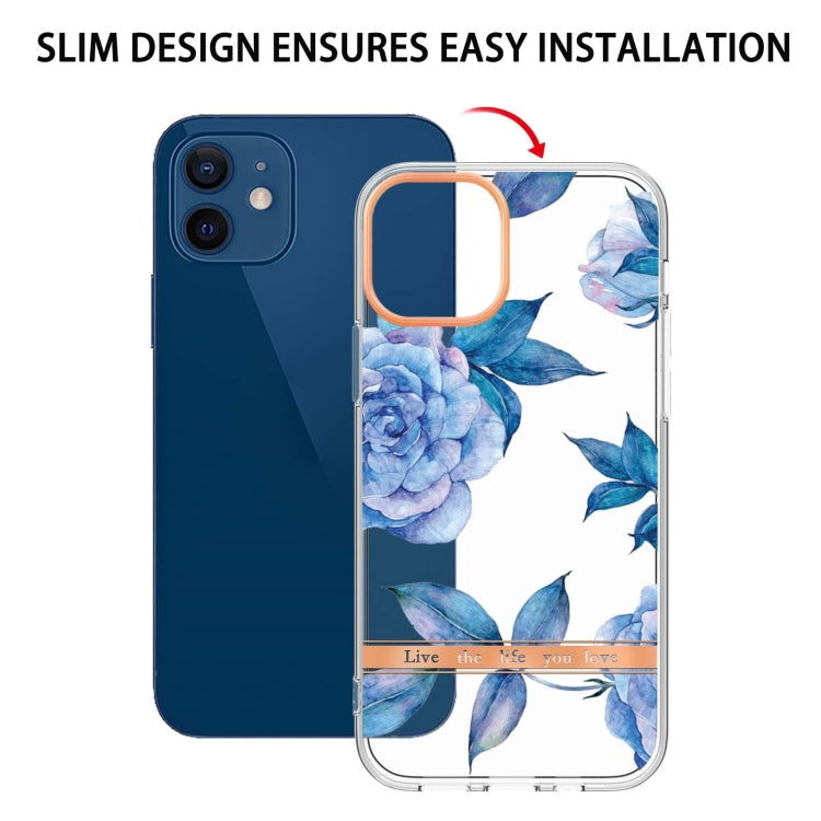 For iPhone 12 / 12 Pro Flowers and Plants Series IMD TPU Phone Case