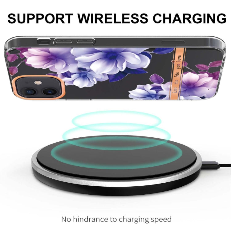 For iPhone 12 / 12 Pro Flowers and Plants Series IMD TPU Phone Case