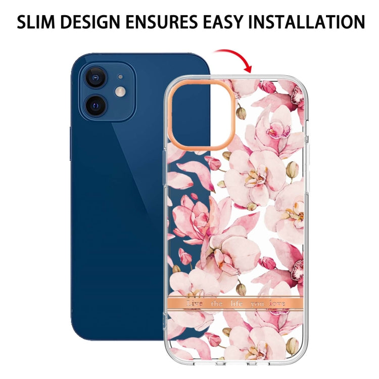 For iPhone 12 / 12 Pro Flowers and Plants Series IMD TPU Phone Case