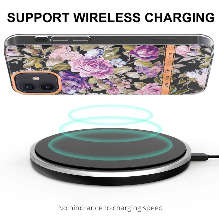 For iPhone 12 / 12 Pro Flowers and Plants Series IMD TPU Phone Case