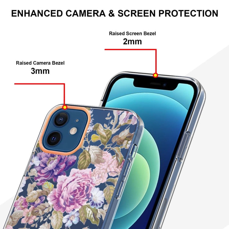 For iPhone 12 / 12 Pro Flowers and Plants Series IMD TPU Phone Case