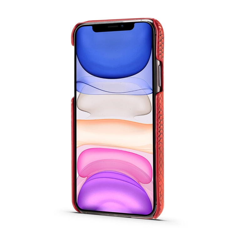 For iPhone 11 Snakeskin Texture PC + PU Case