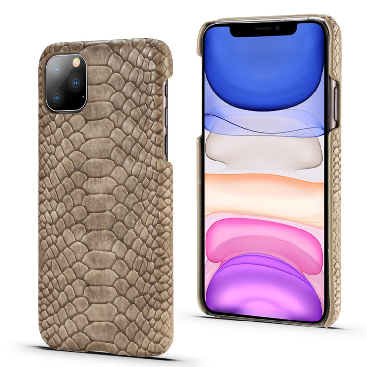 For iPhone 11 Snakeskin Texture PC + PU Case