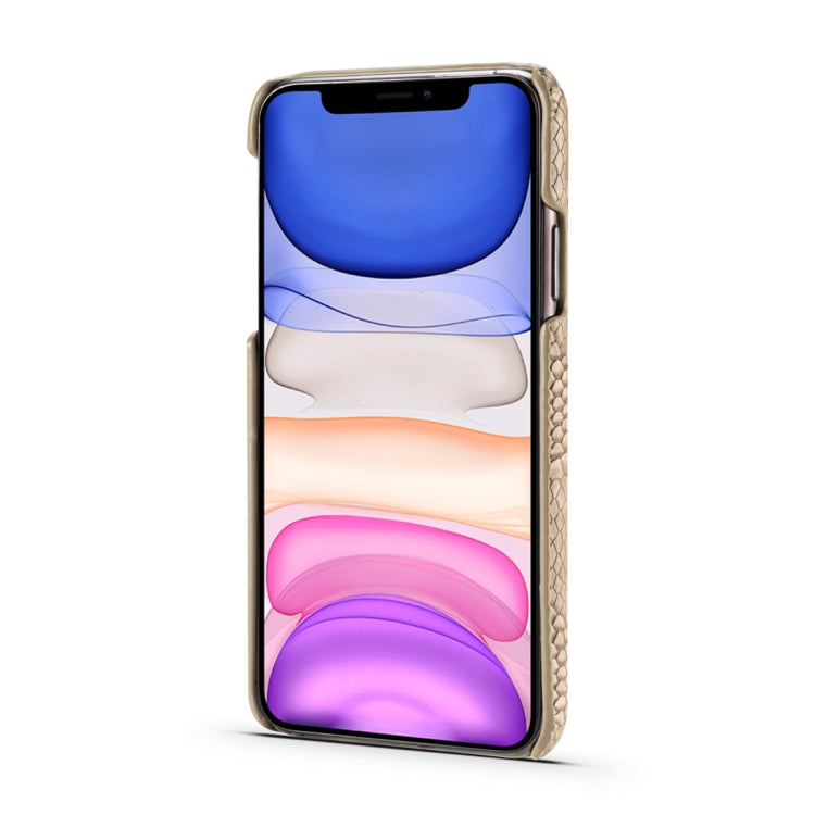 For iPhone 11 Snakeskin Texture PC + PU Case