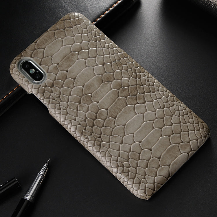 For iPhone X / XS Snakeskin Texture PC + PU Case