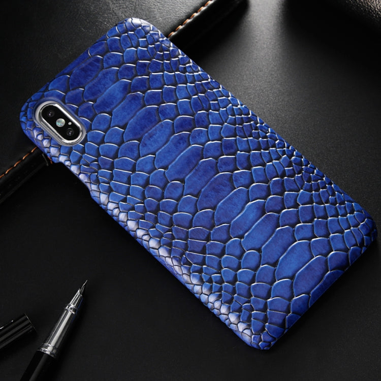 For iPhone XS Max Snakeskin Texture PC + PU Case