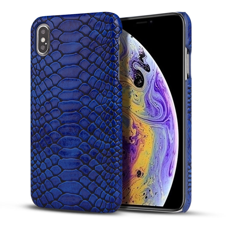 For iPhone XR Snakeskin Texture PC + PU Case