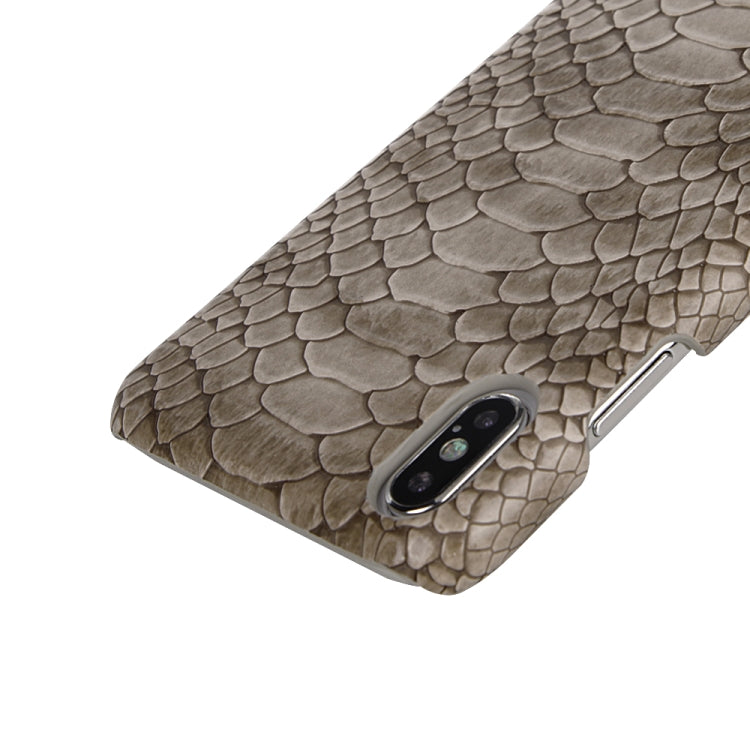 For iPhone XR Snakeskin Texture PC + PU Case
