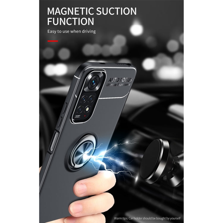 For Xiaomi Redmi Note 11 4G International Version Metal Ring Holder TPU Phone Case
