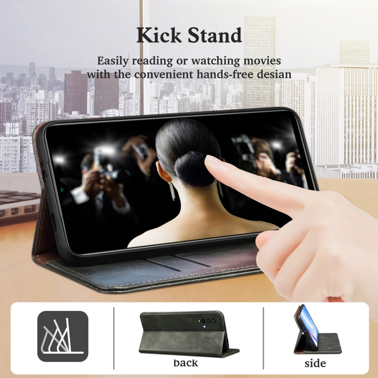 For Xiaomi Redmi Note 11S / Note 11 Foreign Version Oil Wax Crazy Horse Texture Leather Phone Case