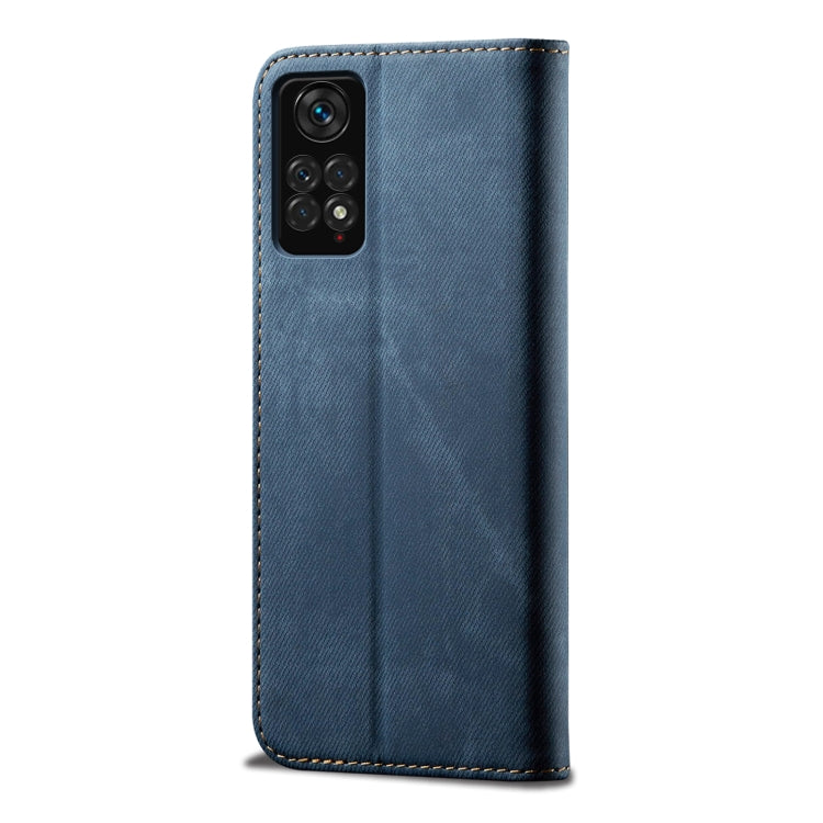 For Xiaomi Redmi Note 11S / Note 11 Foreign Version Denim Texture Flip Leather Phone Case