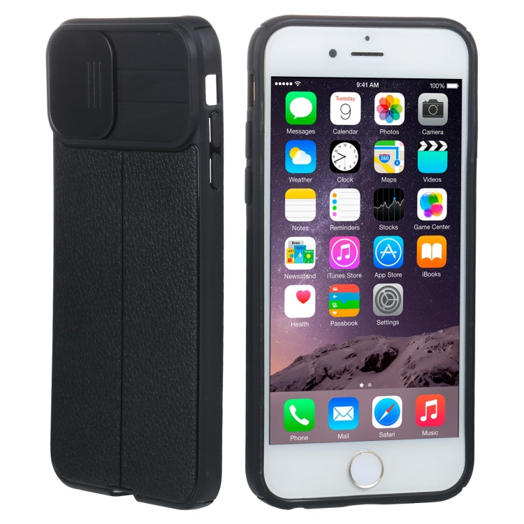 Litchi Texture Sliding Camshield TPU Protective Phone Case For iPhone 6