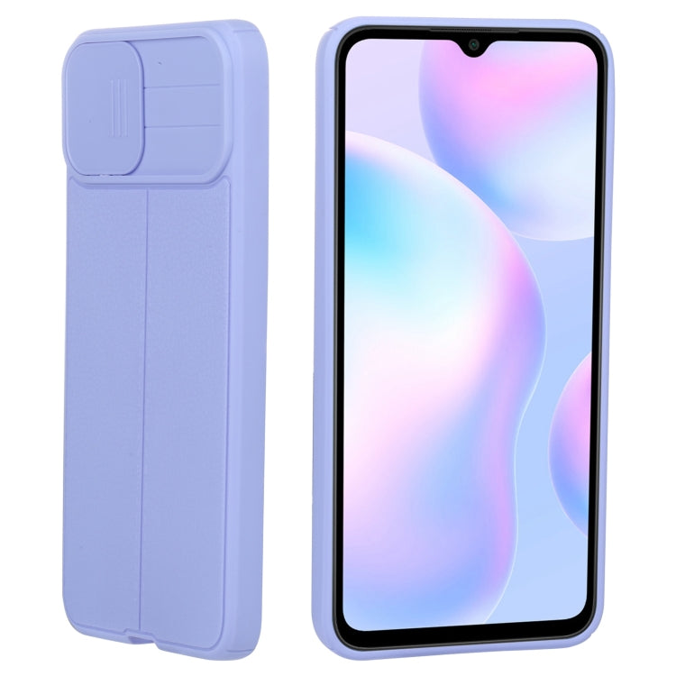 For Xiaomi Redmi 9A Litchi Texture Sliding Camshield TPU Protective Phone Case