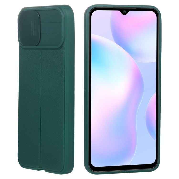 For Xiaomi Redmi 9A Litchi Texture Sliding Camshield TPU Protective Phone Case