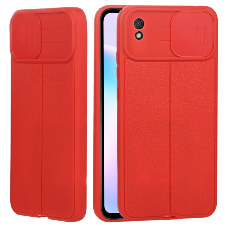 For Xiaomi Redmi 9A Litchi Texture Sliding Camshield TPU Protective Phone Case