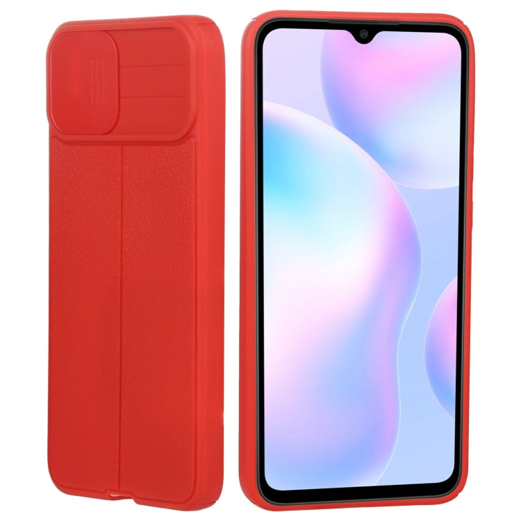 For Xiaomi Redmi 9A Litchi Texture Sliding Camshield TPU Protective Phone Case