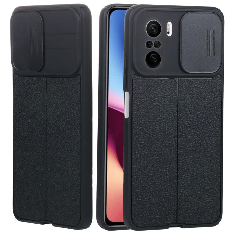 For Xiaomi Redmi K40 Litchi Texture Sliding Camshield TPU Protective Phone Case