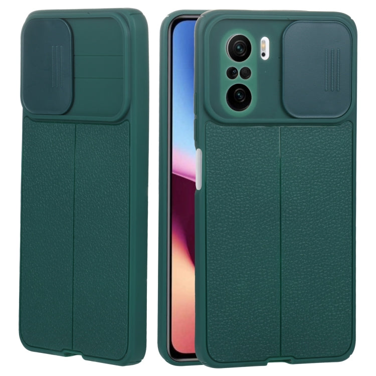 For Xiaomi Redmi K40 Litchi Texture Sliding Camshield TPU Protective Phone Case