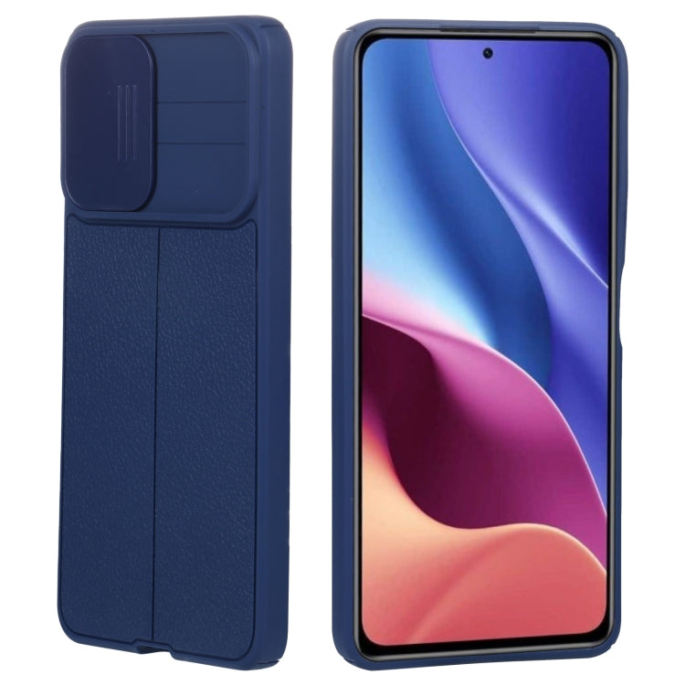 For Xiaomi Redmi K40 Litchi Texture Sliding Camshield TPU Protective Phone Case