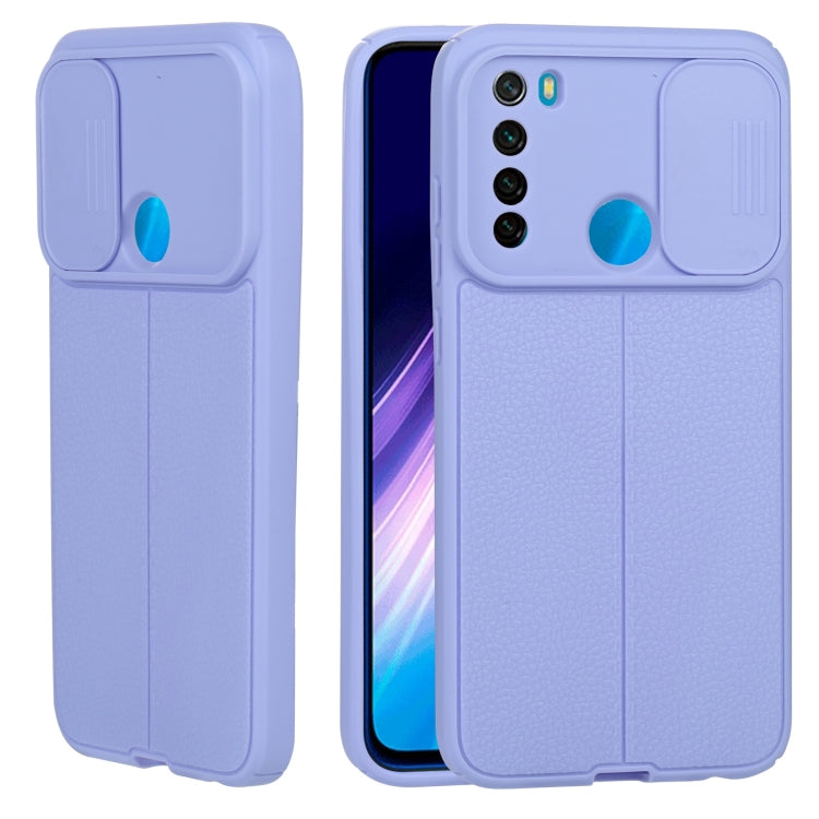 For Xiaomi Redmi Note 8 Litchi Texture Sliding Camshield TPU Protective Phone Case