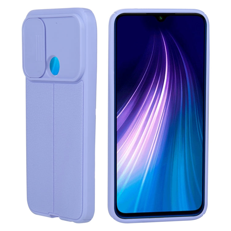 For Xiaomi Redmi Note 8 Litchi Texture Sliding Camshield TPU Protective Phone Case