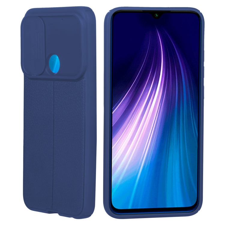 For Xiaomi Redmi Note 8 Litchi Texture Sliding Camshield TPU Protective Phone Case