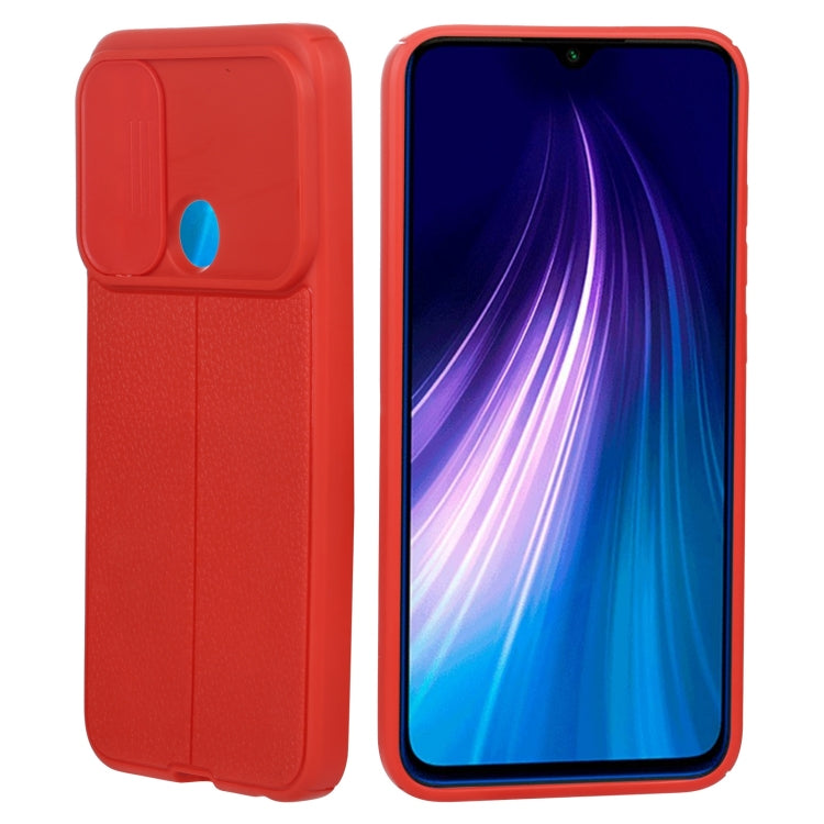 For Xiaomi Redmi Note 8 Litchi Texture Sliding Camshield TPU Protective Phone Case