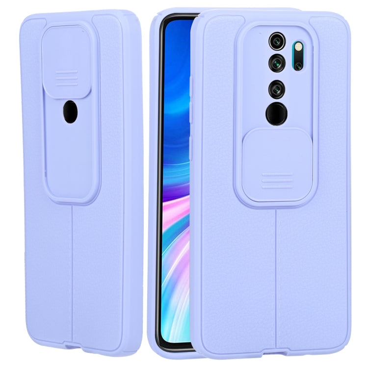 For Xiaomi Redmi Note 8 Pro Litchi Texture Sliding Camshield TPU Protective Phone Case