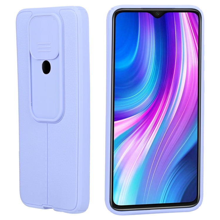 For Xiaomi Redmi Note 8 Pro Litchi Texture Sliding Camshield TPU Protective Phone Case