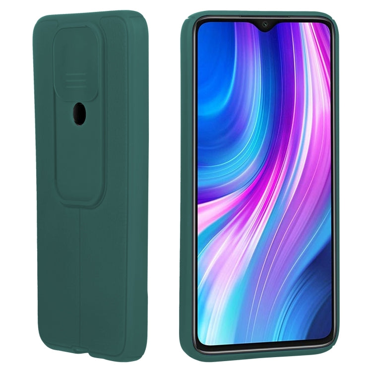 For Xiaomi Redmi Note 8 Pro Litchi Texture Sliding Camshield TPU Protective Phone Case