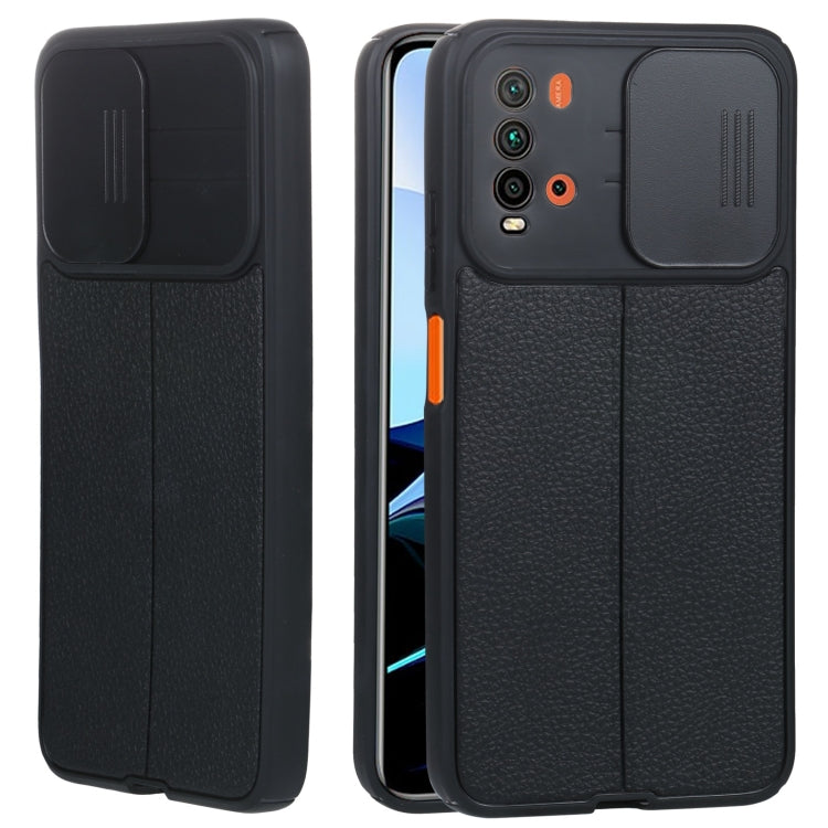 For Xiaomi Redmi Note 9 4G / Redmi 9T Litchi Texture Sliding Camshield TPU Protective Phone Case