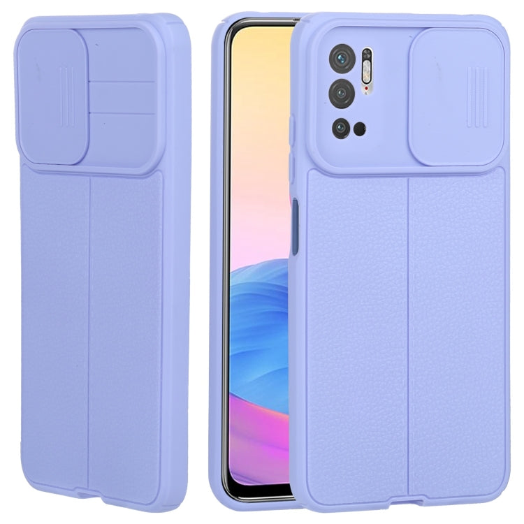 For Xiaomi Redmi Note 10 5G Litchi Texture Sliding Camshield TPU Protective Phone Case