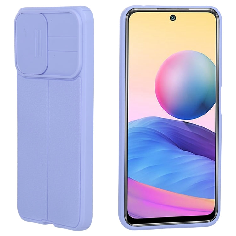 For Xiaomi Redmi Note 10 5G Litchi Texture Sliding Camshield TPU Protective Phone Case