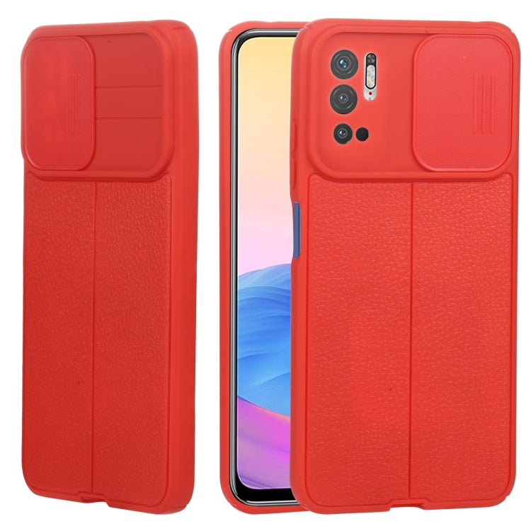 For Xiaomi Redmi Note 10 5G Litchi Texture Sliding Camshield TPU Protective Phone Case