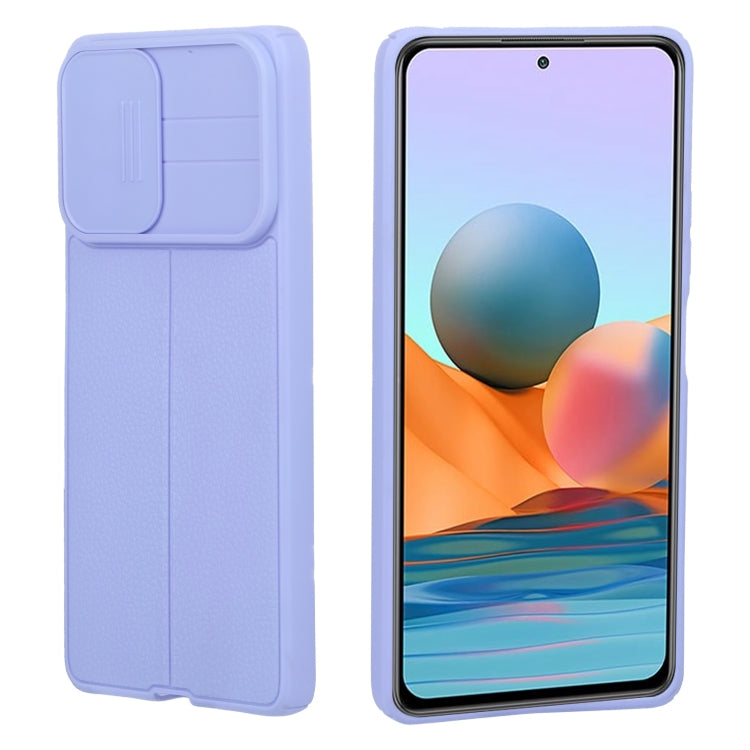 For Xiaomi Redmi Note 10 Pro 4G Litchi Texture Sliding Camshield TPU Protective Phone Case