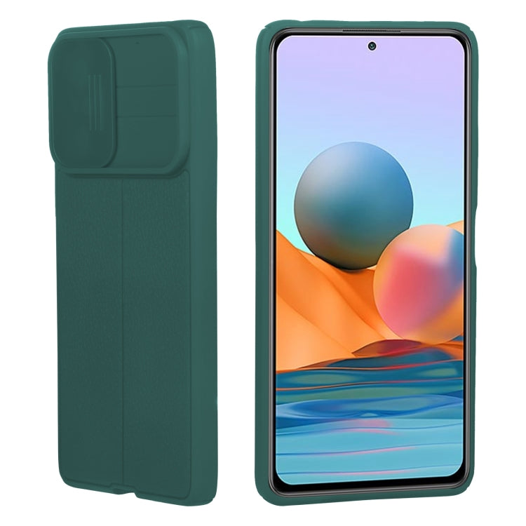 For Xiaomi Redmi Note 10 Pro 4G Litchi Texture Sliding Camshield TPU Protective Phone Case