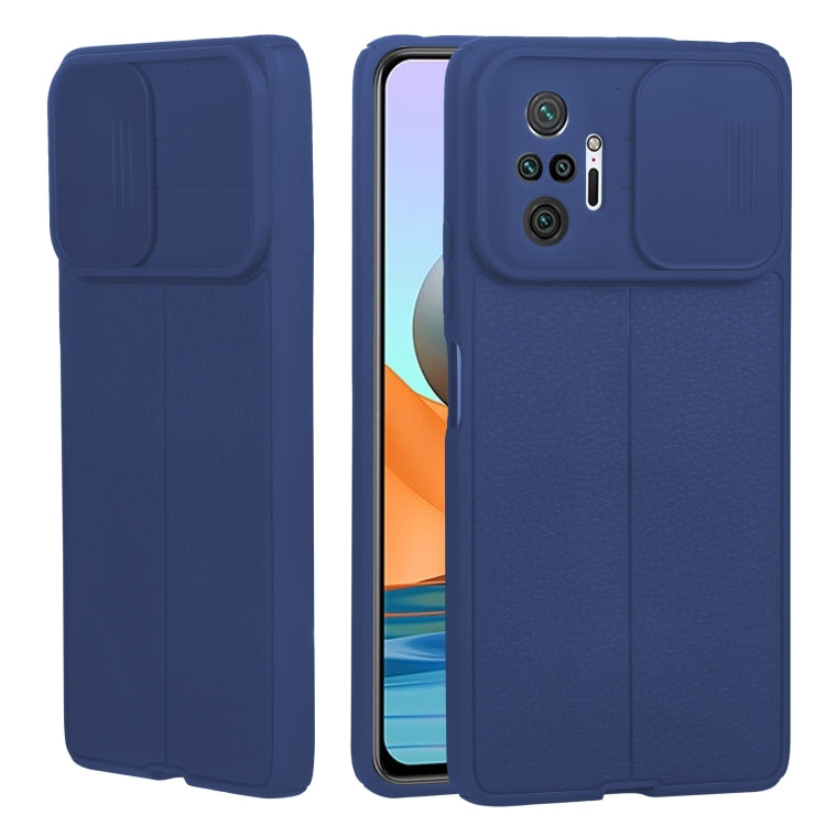 For Xiaomi Redmi Note 10 Pro 4G Litchi Texture Sliding Camshield TPU Protective Phone Case
