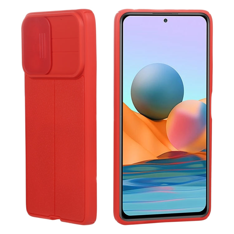 For Xiaomi Redmi Note 10 Pro 4G Litchi Texture Sliding Camshield TPU Protective Phone Case
