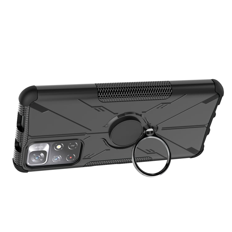 For Xiaomi Redmi Note 11 5G China Version Armor Bear Shockproof PC + TPU Phone Case with Ring Holder