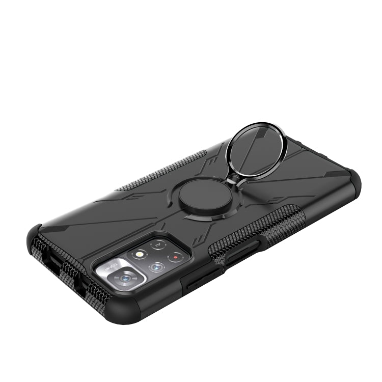 For Xiaomi Redmi Note 11 5G China Version Armor Bear Shockproof PC + TPU Phone Case with Ring Holder