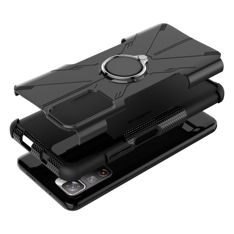 For Xiaomi Redmi Note 11 5G China Version Armor Bear Shockproof PC + TPU Phone Case with Ring Holder