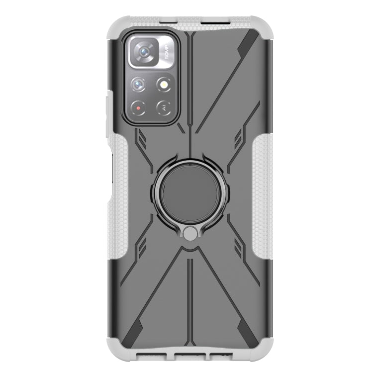For Xiaomi Redmi Note 11 5G China Version Armor Bear Shockproof PC + TPU Phone Case with Ring Holder