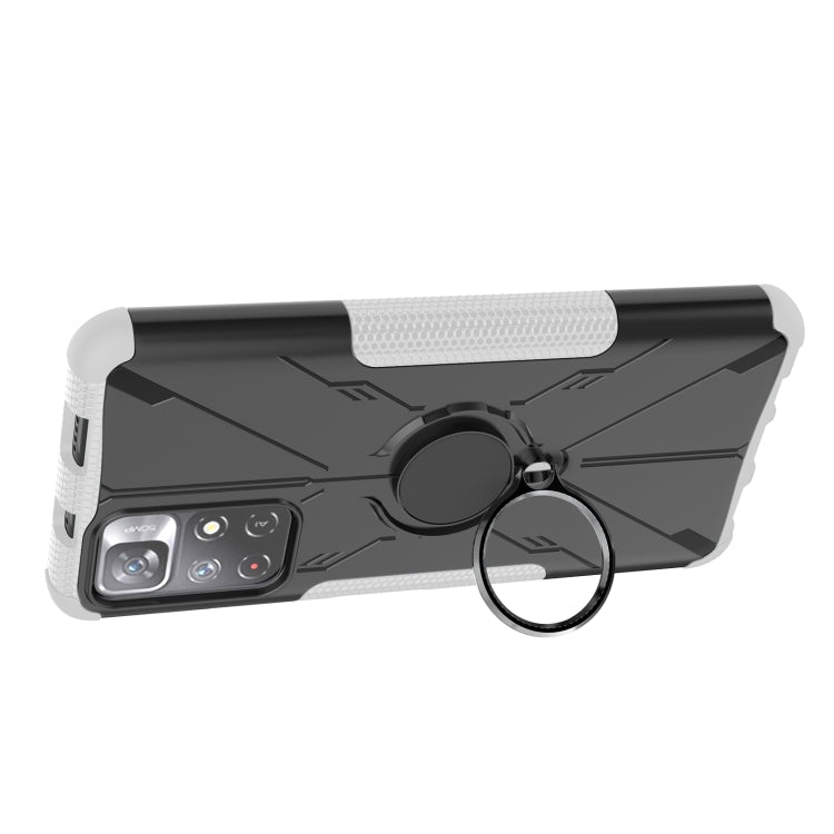 For Xiaomi Redmi Note 11 5G China Version Armor Bear Shockproof PC + TPU Phone Case with Ring Holder