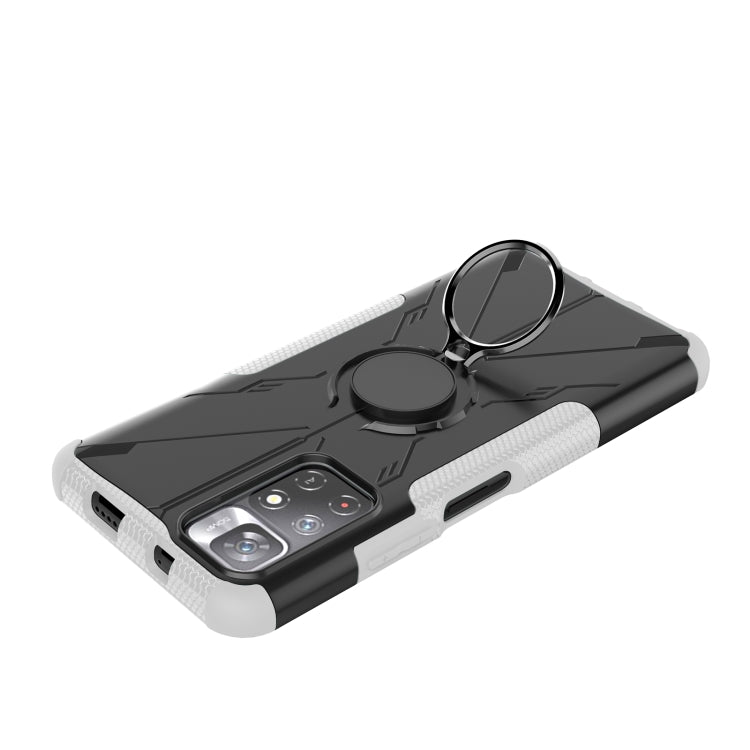 For Xiaomi Redmi Note 11 5G China Version Armor Bear Shockproof PC + TPU Phone Case with Ring Holder