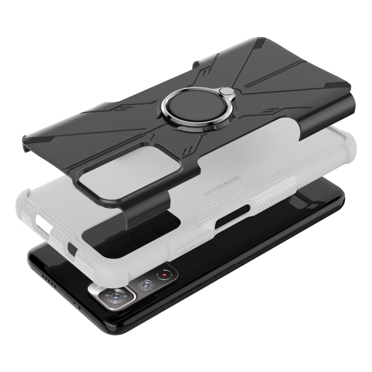 For Xiaomi Redmi Note 11 5G China Version Armor Bear Shockproof PC + TPU Phone Case with Ring Holder