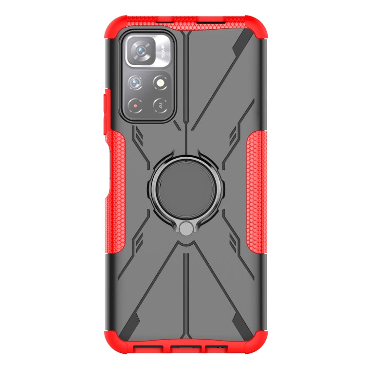 For Xiaomi Redmi Note 11 5G China Version Armor Bear Shockproof PC + TPU Phone Case with Ring Holder